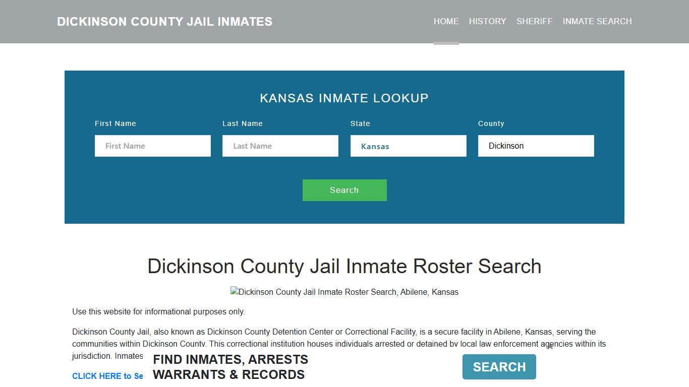 Dickinson County Jail Inmate Roster Lookup, Abilene, KS
